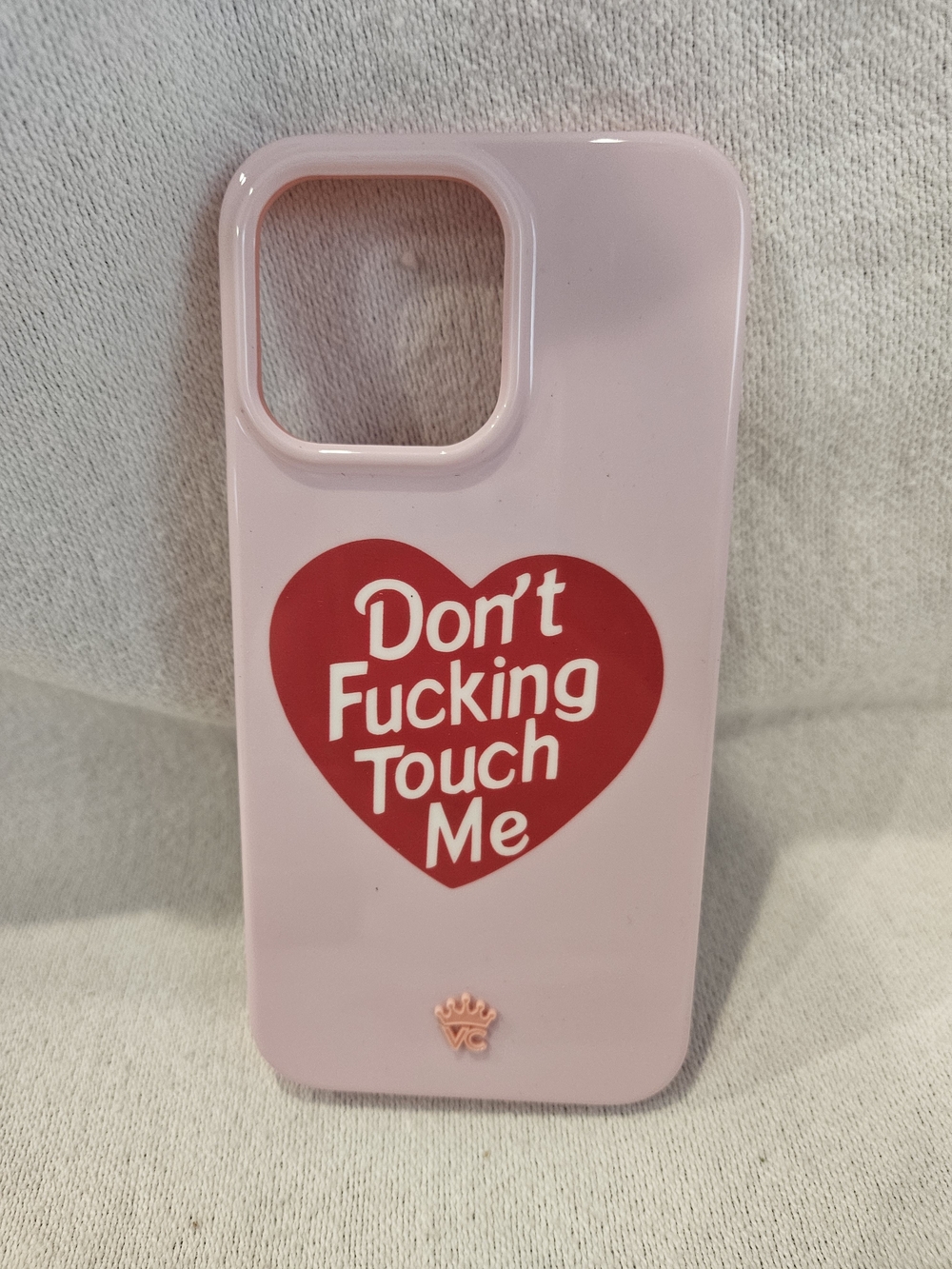 iPhone 14 Pro Max Pink 'Don't Touch Me' Graphic Phone Case Velvet Caviar